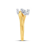 14K Yellow or White Gold Bypass Two-Stone Ring Mounting 3.5mm Round Faceted, 4 Prong Pre-Notched Blank Ring Size 7