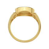 14K Yellow Gold Split-Shank 10mm Round Cabochon Ring Mounting, blank Cab (Cabochon) setting Size 7