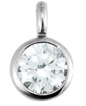 Affordable Gold or Platium 1.5-4mm Round Faceted Bezel Dangle Pendant or Earring Setting