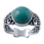 Sterling Silver Filigree 10mm Round Cabochon Ring Mounting, blank Cab (Cabochon) setting Size 7 to 8