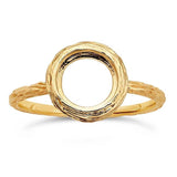 14K Yellow Gold 8mm Round Cabochon Ring Mounting, blank Cab (Cabochon) setting Size 6, 7, or 8