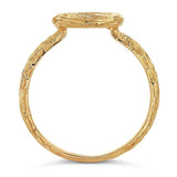 14K Yellow Gold 8mm Round Cabochon Ring Mounting, blank Cab (Cabochon) setting Size 6, 7, or 8
