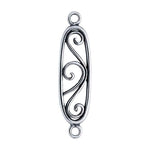 Sterling Silver Oval Filigree Link Component, DYI, Custom, Package of 2