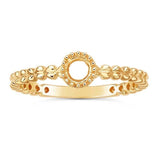 14K Yellow Gold 4mm Round Ring Mounting, Hear Shank,  blank Faceted setting Size 5 to 8