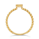 14K Yellow Gold 4mm Round Ring Mounting, Hear Shank,  blank Faceted setting Size 5 to 8
