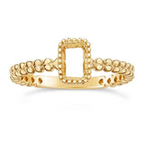 14K Yellow Gold 6 x 4mm Octagon Ring Mounting, Heart Shank,  blank Faceted setting Size 5 to 8