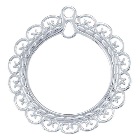 Sterling Silver 30mm Round Filigree Component, DYI, Custom