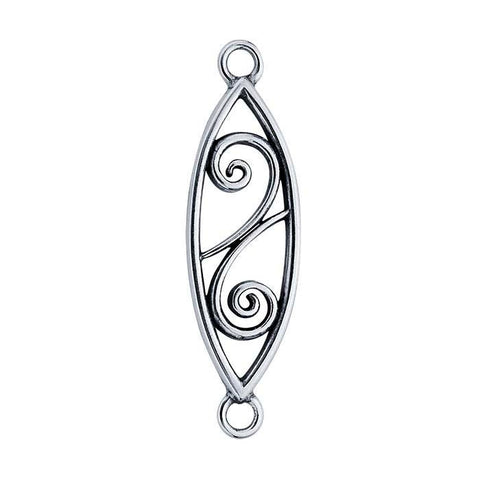 Sterling Silver Marquise Filigree Link Component, DYI, Custom, Package of 2