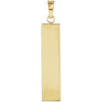 14kt Yellow/White Solid Gold, 28x6 mm Mezuzah Pendant. Solid Gold