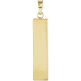14kt Yellow/White Solid Gold, 28x6 mm Mezuzah Pendant. Solid Gold