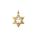 Yellow Gold Filled & Sterling Silver 22x19 mm Star of David Pendant with Cross
