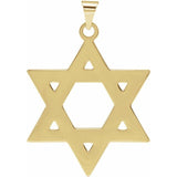 Sterling Silver, 14kt or 18kt Solid Gold, Vairable Star of David Pendant.  Solid Gold