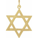 14K Yellow 19.5x15 mm  Star of David Pendant. Solid Gold