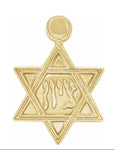 14K Yellow or White Gold 7x6.5 mm 20 Gauge Judaica Stamping