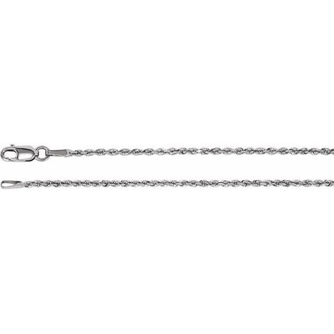 925 Solid Sterling Silver Medium Diamond Cut French Rope Chain 16", 18", 20", 24" 1.6mm, New