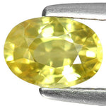 1.17ct, Natural Vivid Medium Light Yellow Sapphire 7x5mm Oval, VS loose stone, September Birthstone, VS Clarity