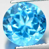 Sale!!!!   3.36ct, Natural African Swiss Blue Topaz, 9mm Round, VVS Eye Clean, Loose Stone, Exceptional Color, Unique Stone, Wholesale