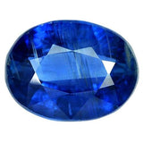 3.47ct, Natural Vivid Royal Blue Kyanite, 10x8mm Oval, SI loose stone, September Birthstone