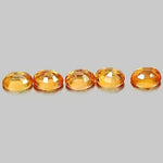 Sale!!!   1.27tcw, Natural Vivid Medium Orange Songea Sapphire 4x3 Oval, VS loose stones, 5 Pieces September Birthstone, VS Clarity