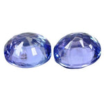 1.50tcw, Natural Slightly Purplish Blue Tanzanite, 6x5mm Oval Cut, 2 Pieces, VS, Loose Stone, Matched Pair