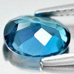 2.36ct, Natural Brazil London Blue Topaz,  9x7mm Oval, VVS Eye Clean, Loose Stone, Exceptional