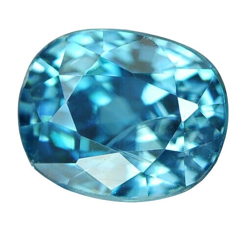 2.24ct Natural Blue Zircon, 8x6 Oval, SI Clarity, December